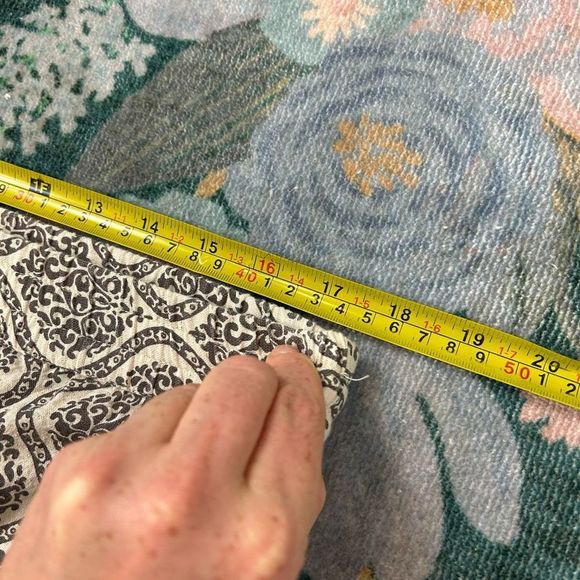 Westside Wide Leg Flowy Boho Pants Linen Cotton Cream Gray Print Flared Palazzo - Picture 9 of 15